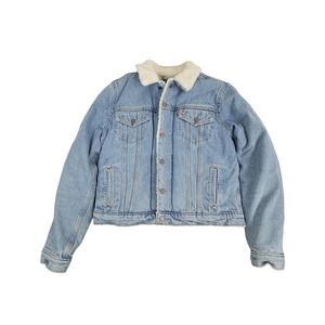 Levi's Original Sherpa Trucker Jacket Womens M Medium Wash Denim Cotton